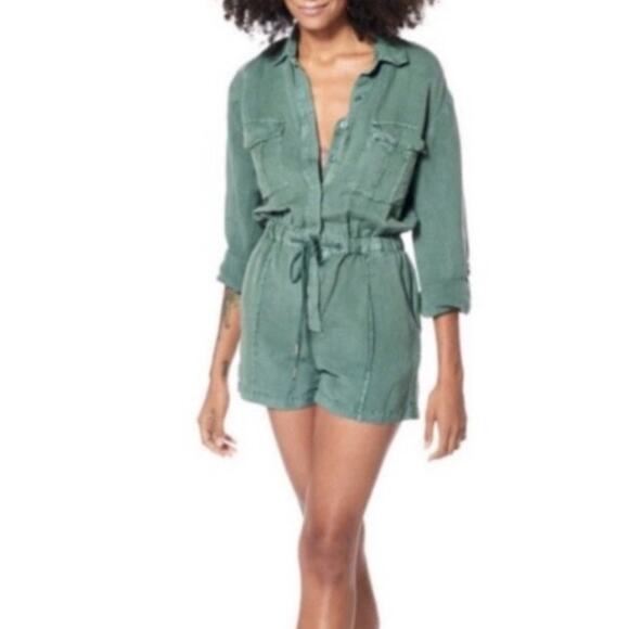 Young Fabulous & Broke Pants - Young Fabulous & Broke Lakeside Romper Green Small